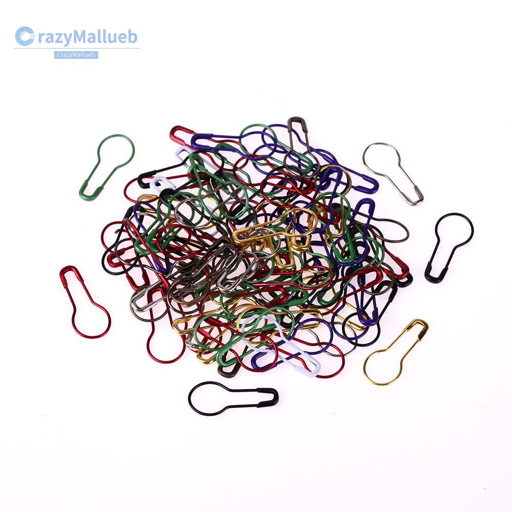 Set 100 Kẹp Hình Quả Bầu Bằng Kim Loại Dùng Trong May Mặc / Đan Len