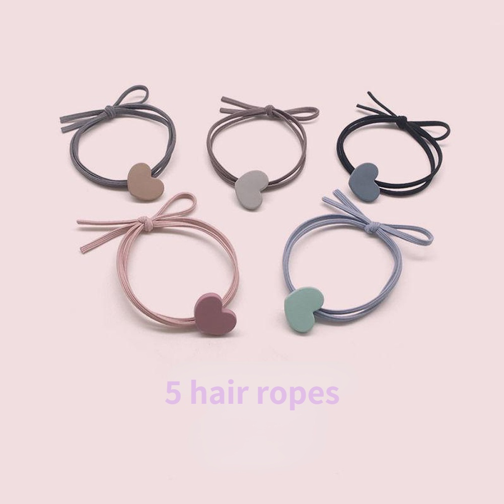 Dây thun buộc tóc cao su đính mặt trái tim xinh xắn thời trang