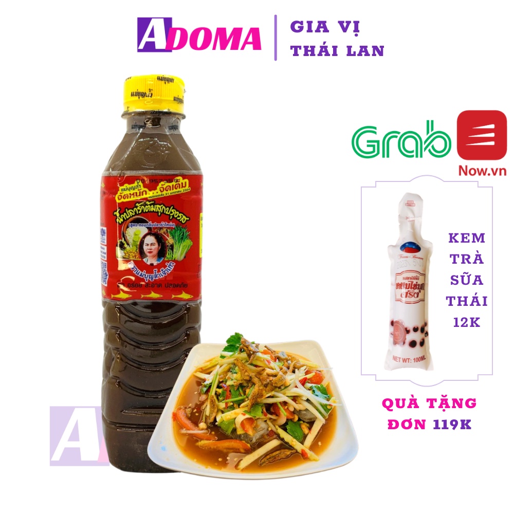 Nước mắm Thái Lan làm gỏi đu đủ ba khía, Sốt Trộn Gỏi Tôm Cua Thái Chua Cay Maebunlam 400ml