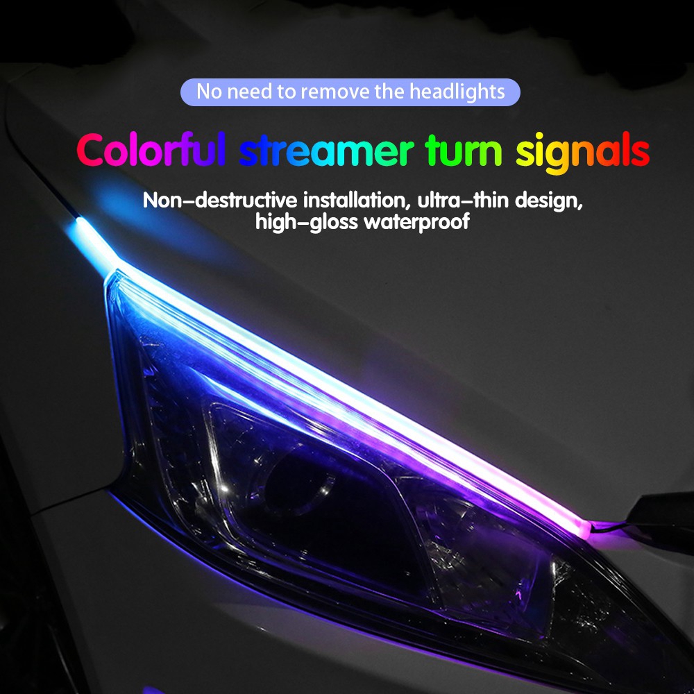 Dải đèn LED tính hiệu DRL RGB điều khiển từ xa trang trí xe hơi