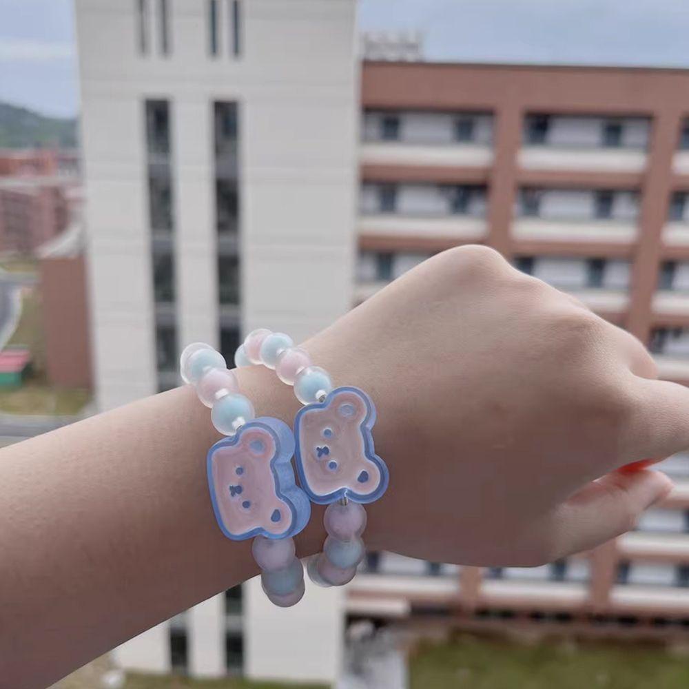 Dây Buộc Tóc Co Giãn Hình Gấu Màu Sắc Đơn Giản Có Thể Điều Chỉnh Cho Nữ