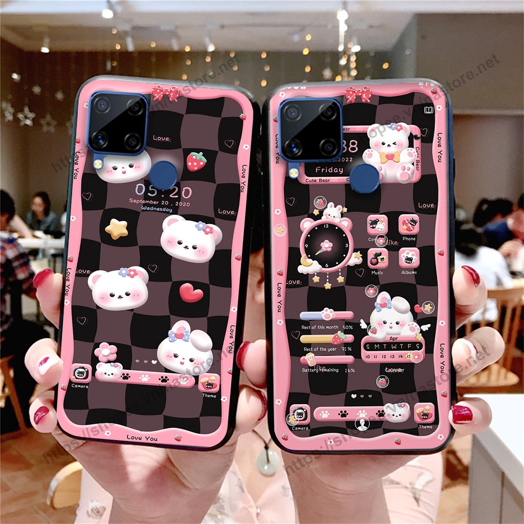 Ốp lưng Realme C12 / Realme C15 / Realme C17 / Realme 7I gấu, đồng hồ dễ thương cute giá rẻ