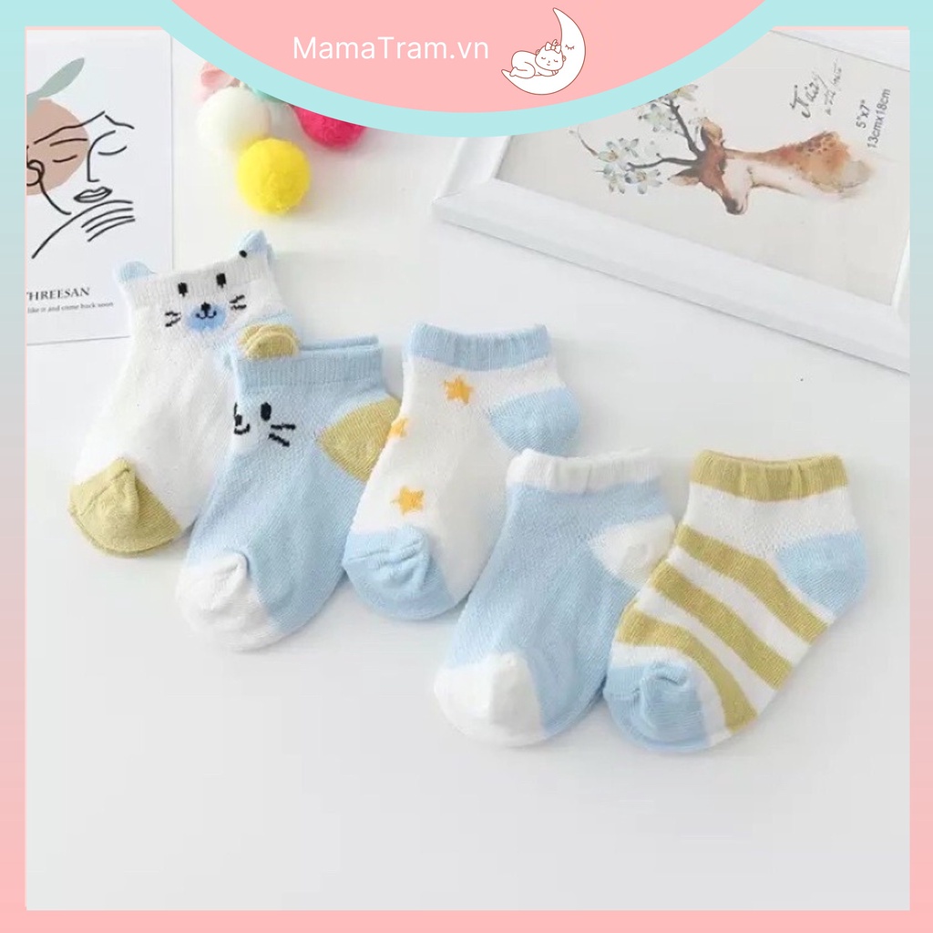 Tất/Vớ Lưới Cổ Thấp KIDS SOCKS Cho Bé Trai Bé Gái Từ Sơ Sinh Đến 18 Tháng Tuổi Mặc Hè-Thu