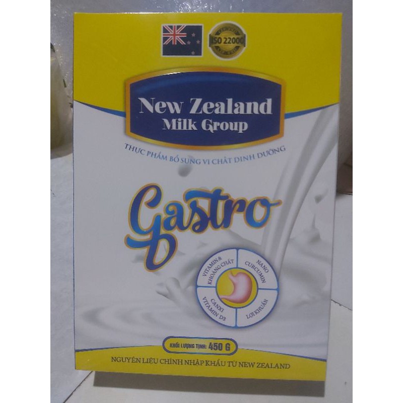 (Dạ dày)Tặng hộp khẩu trang)Sữa Bột New Zealand Milk Gastro Bổ Sung Dinh Dưỡng Cho Người Bị Đau Dạ Dày Hộp 450g