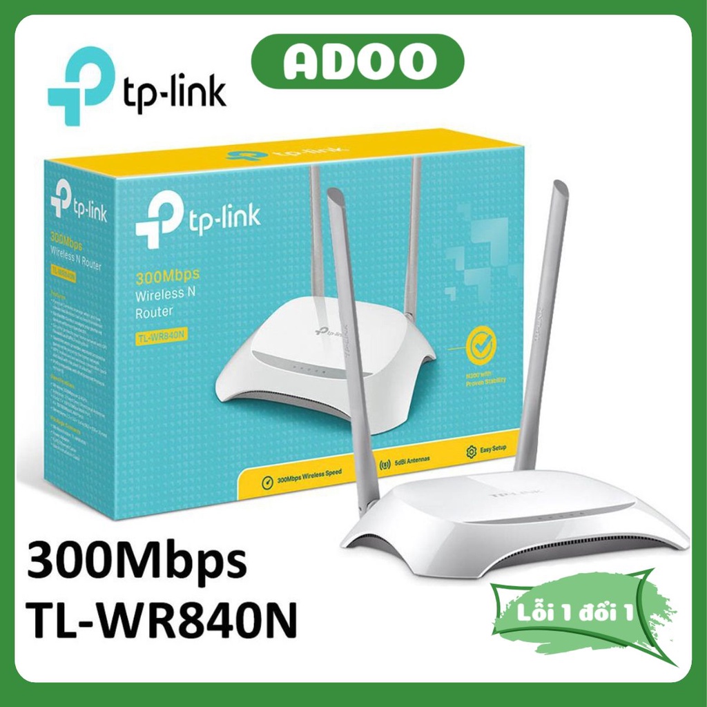 Cục phát wifi bộ phát wifi TP-link 840 841 940 2 râu 3 râu hàng chính hãng Chuẩn N Tốc Độ 300Mbps 450Mbps ADOO
