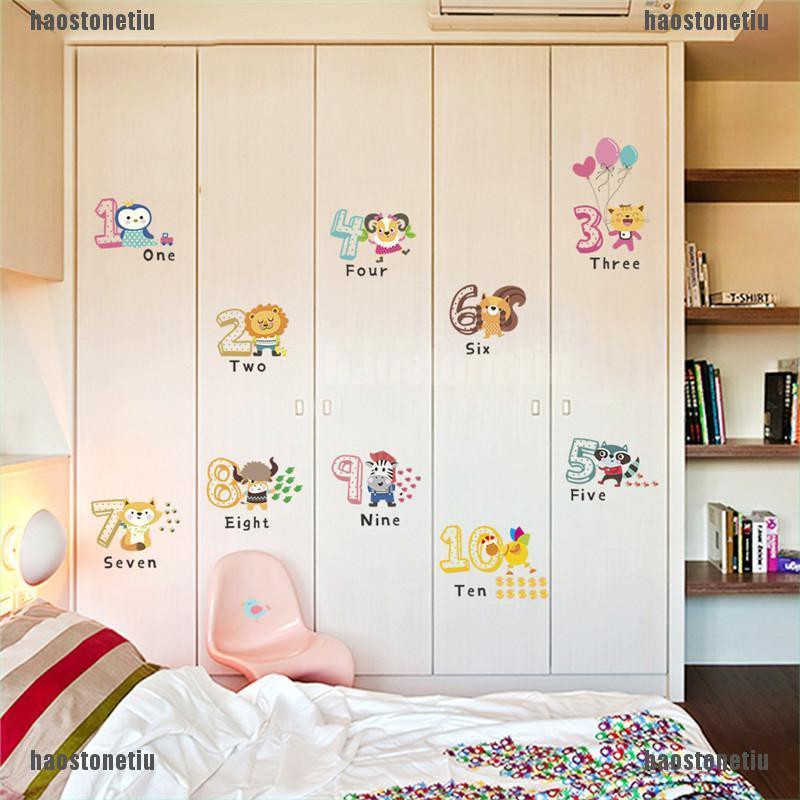 1 Set sticker Dán Tường Trang Trí Phòng Bé Hình Chữ Cái &amp; Con Số