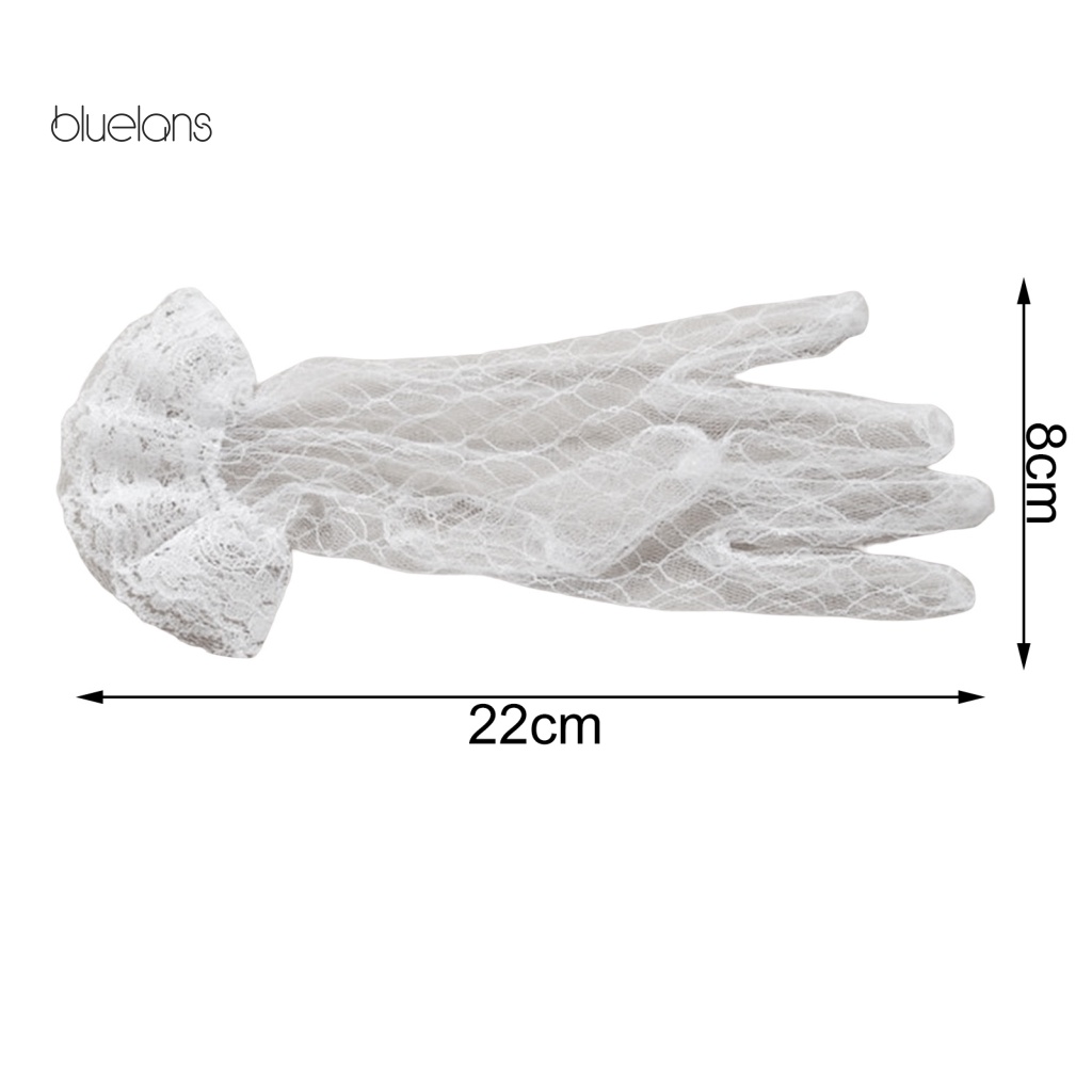 1 Đôi Găng Tay Cô Dâu Vải Lưới Phối Ren Thanh Lịch