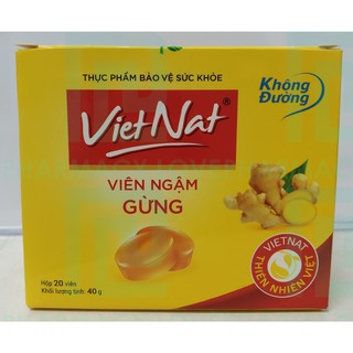Viên ngậm gừng không đường VietNat Hộp 5 vỉ x 4 viên