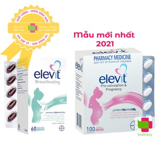 Vitamin tổng hợp Elevit Bầu, Úc (100 viên) bổ sung Vitamin C, D3, Axit Folic cho mẹ bầu, mẹ sau sinh