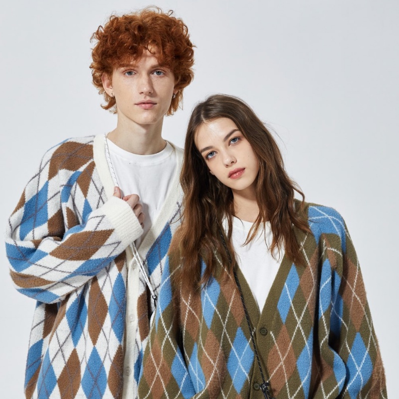 ✦ AFFLIGA ✦Áo khoác cardigan dệt kim cổ chữ V thiết kế đơn giản thời trang thu đông phong cách Hàn Quốc cho nam