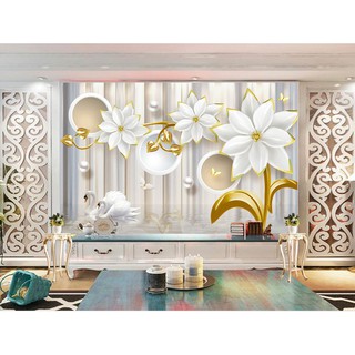 [hot amazon] Tranh dán tường 3D hình bông hoa