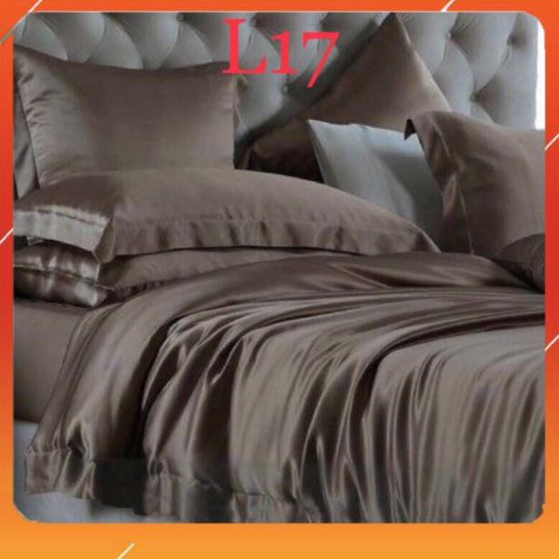 [Xả hàng] Chăn ga gối phi lụa_L17 (xám đậm)