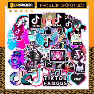 [Set 50+] Sticker  Tik Tok | Dán Nón Bảo Hiêm, Điện Thoại, Laptop, Bình Nước...Chống Nước, Chống Bay Màu STK148-50