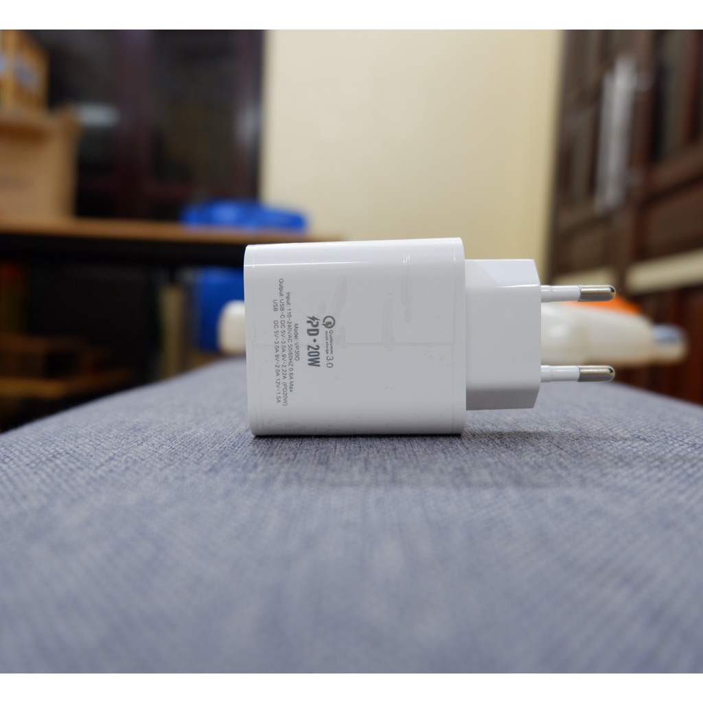 Củ Sạc Nhanh Veger VP30Q 20W cao cấp hai cổng PD3.0 & QC3.0 sạc hai máy tiện lợi, BH chính hãng 18 tháng lỗi 1 đổi 1