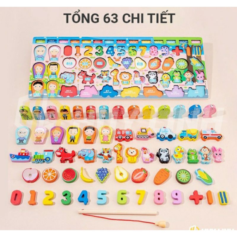 Bộ đồ chơi ghép gỗ sáng tạo Montessori HL793 (5in1)
