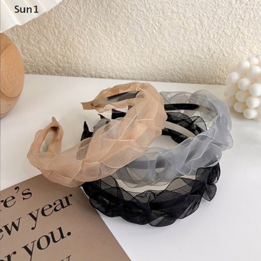 Cài tóc organza mềm bản rộng khí chất thanh lịch thời trang nữ