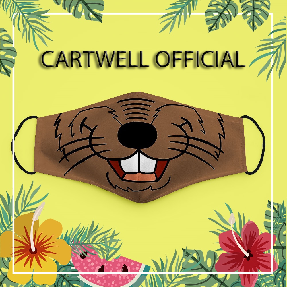 Khẩu trang hoạt hình thú cưng cho bé dễ thương trẻ em đáng yêu Hình Vẽ DRAWN CARTWELL dày 2 lớp chống giọt bắn phòng ô n