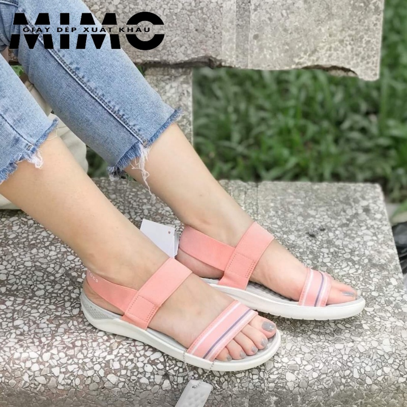 Sandal nữ Literide - Dép quai hậu thời trang màu ghi cam êm nhẹ, form ôm chân