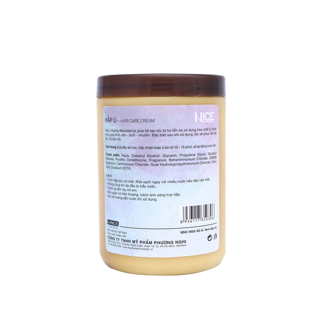Hấp dầu  mềm mượt, phục hồi khô xơ, hư tổn Hương Macadamia NICE Hair Care Cream Macadamia scent 1000ml