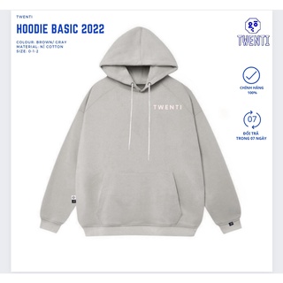 Áo hoodie TWENTI nỉ in basic