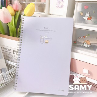 Combo 2 Sổ Caro Lò Xo 120 Trang Size B5 Bìa Nhựa 100GSM KLONG Làm Bullet Journal và Planner Sổ Tay