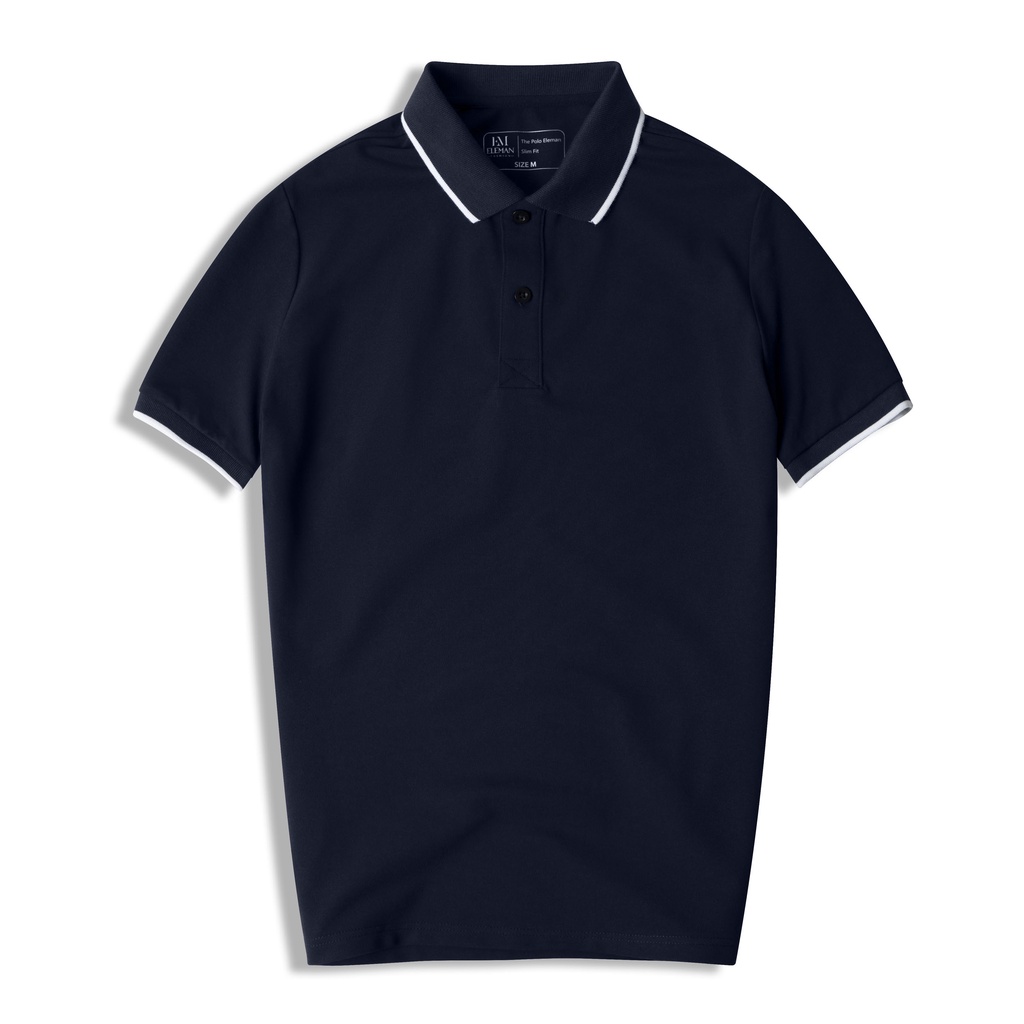 Áo thu polo nam form rộng cao cấp ELEMAN PL05 vải cá sấu CVC 100% cotton 2 lớp chống nhăn thời trang