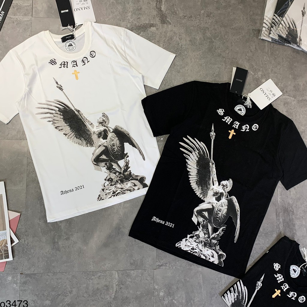 Áo Phông Mùa Hè, Áo Thun In Hình 3D Thiên Sứ Kenko Chất Liệu Thun Cotton Cao Cấp - AC96 - Shopmens