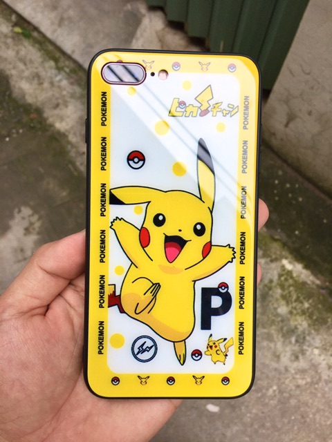 Ốp lưng iphone kính Pikachu cho iphone 6 s plus 7 8 plus Xr X s max 11 11 pro max 12 mini 12 pro max se2