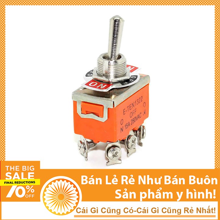 Công Tắc Gạt Đôi E-TEN 1322 15A/250V 3 Chế Độ ON-OFF-ON 6P