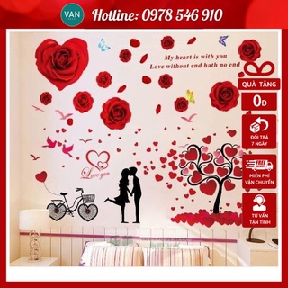 [Mẫu Hot] Decal trang trí phòng cưới , tân hôn - DC03