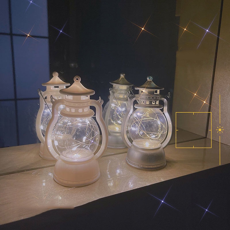 Đèn Dầu Vỏ Nhựa Cầm Tay Phong Cách Châu Âu Retro Chất Lượng Cao Sử Dụng Pin Trang Trí Nhà