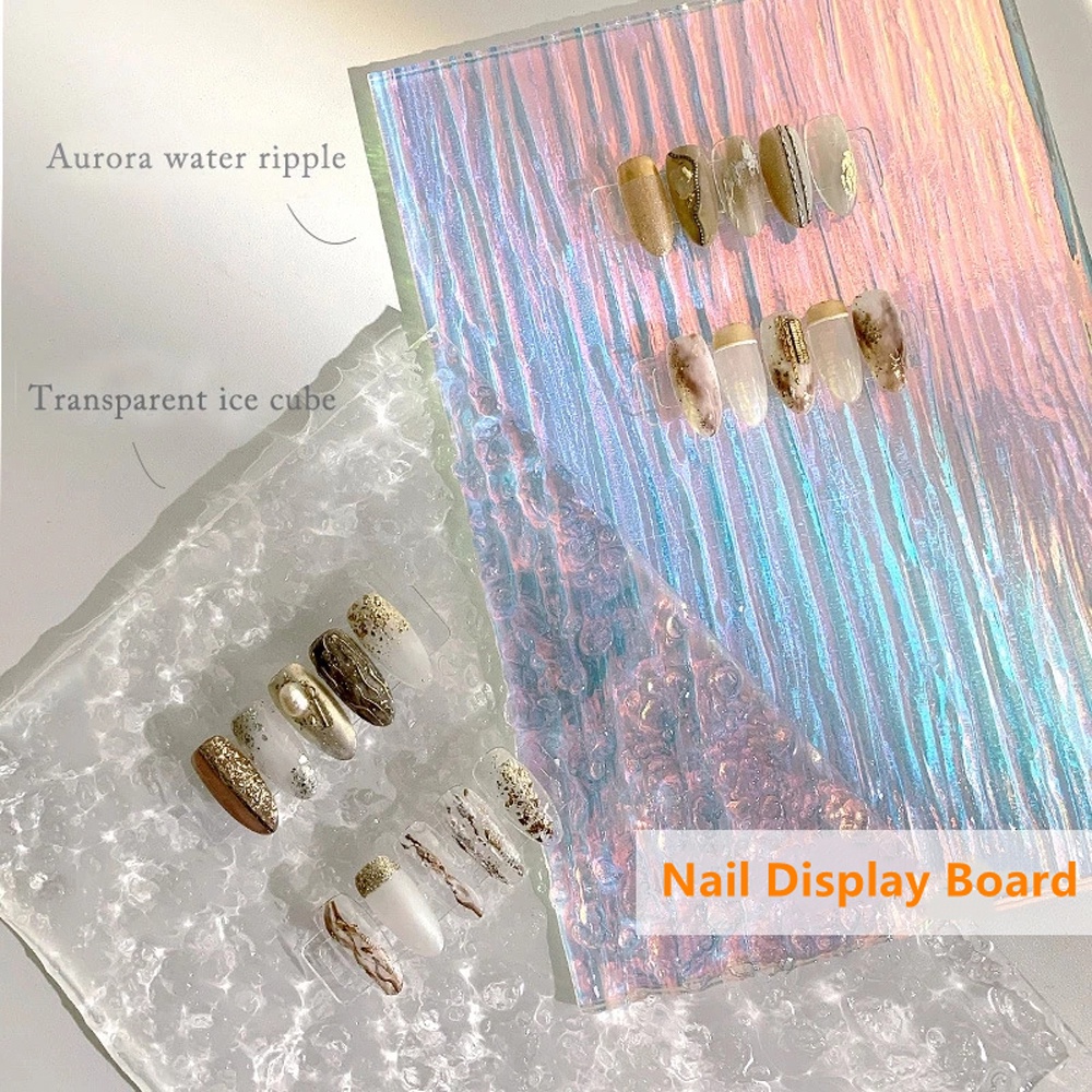 Bảng trưng bày móng tay bằng acrylic hình chữ nhật màu cực quang tiện dụng