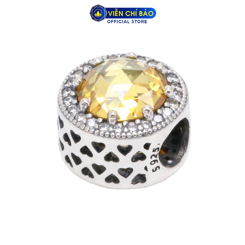 Charm bạc nữ Pandora trụ vàng chất liệu bạc 925 thời trang phụ kiện trang sức nữ Viễn Chí Bảo A000058