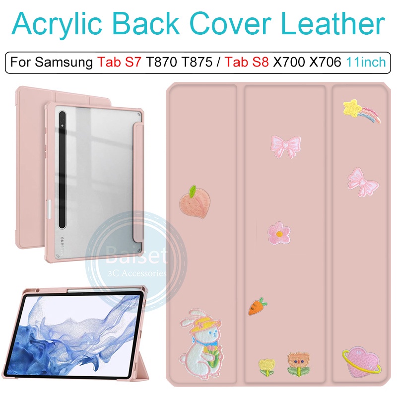 Ốp Điện Thoại Da Acrylic Trong Suốt Siêu Mỏng Chống Sốc Cho Samsung Tab S8 X700 X706 S7 T870 T875 11inch