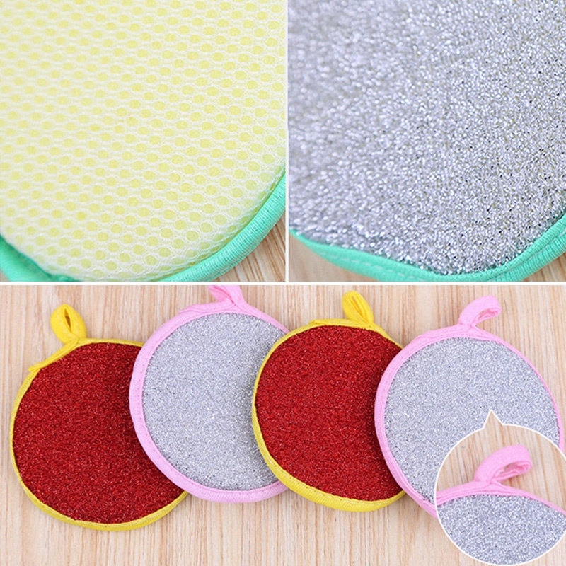 Bọt Biển Ma Thuật Nhà Bếp Gia Đình Houseeker Khăn Lau Đĩa Hai Mặt Tròn Miếng Cọ Rửa Vệ Sinh, Màu Sắc Ngẫu Nhiên