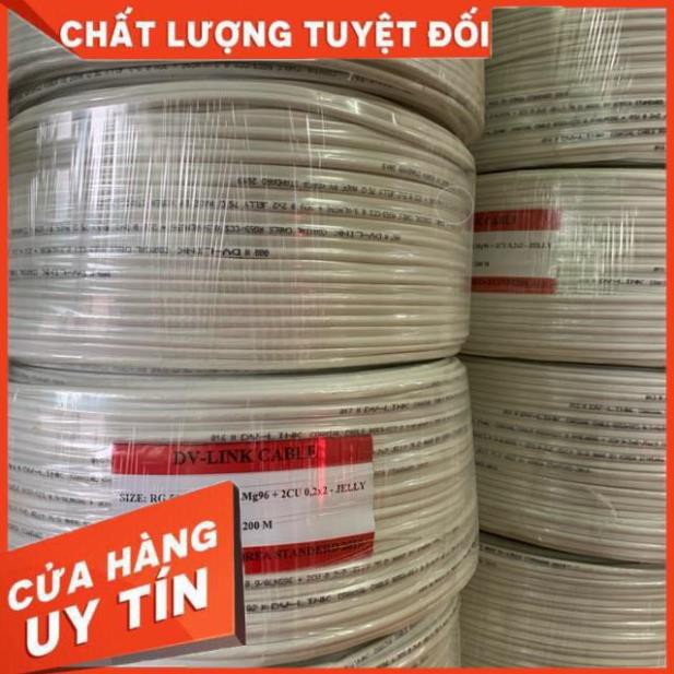 Bán sỉ 200m dây camera khuyến mãi bấm sẵn 2 đầu dây đồng trục liền nguồn camera SINO DSS 💕 FREE SHIP 💕 loại tốt