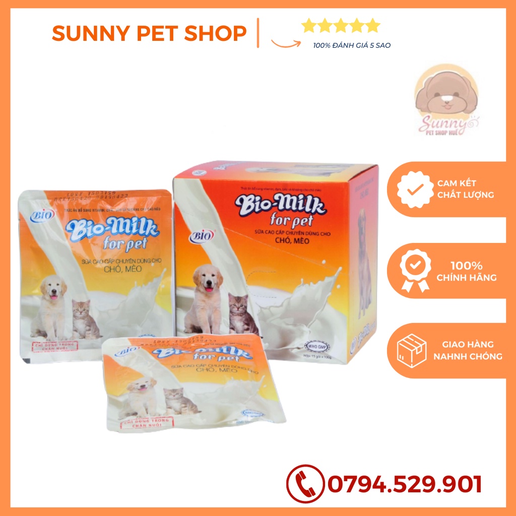Sữa bột Bio Milk For Pet cho chó mèo con sơ sinh 100g