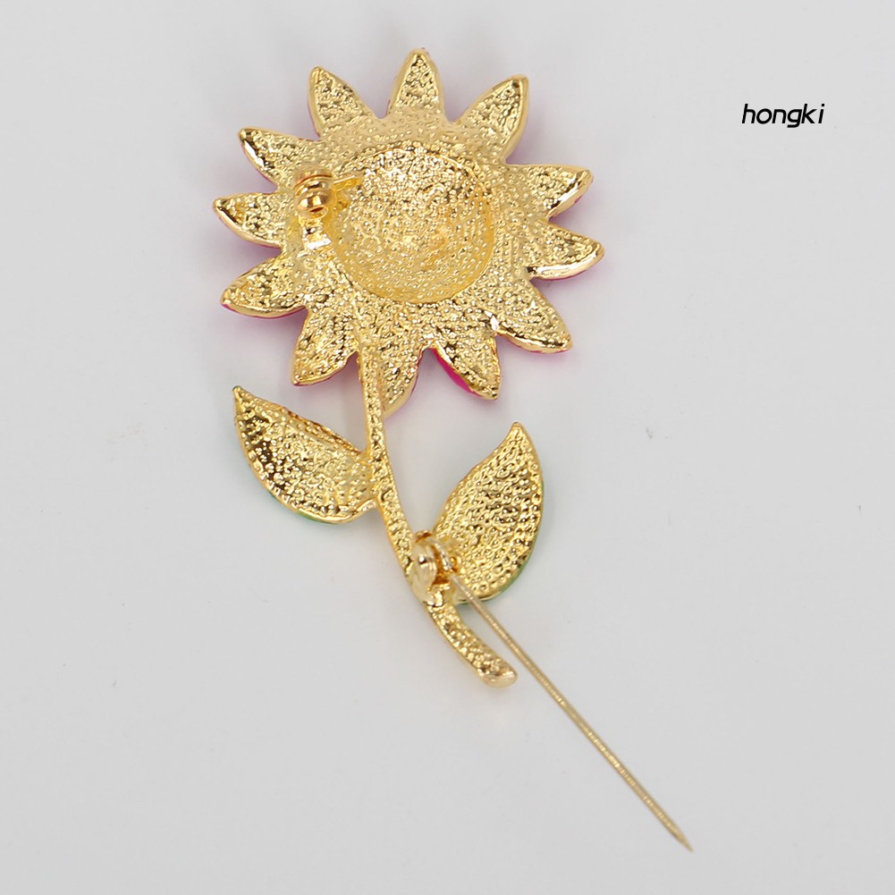 Ghim Cài Áo Hình Hoa Hướng Dương Đính Đá Nhân Tạo Thời Trang Cho Nữ