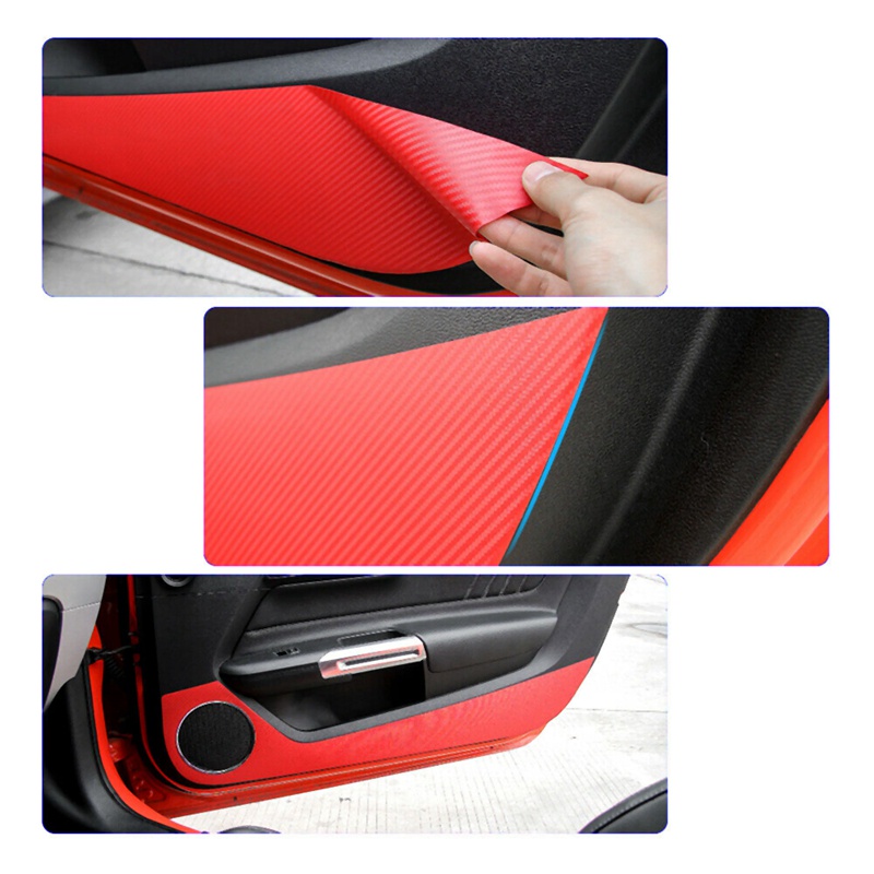 Sticker Sợi Carbon Dán Viền Cửa Xe Hơi Chống Va Chạm Chống Bẩn Cho Ford Mustang 2015 2016