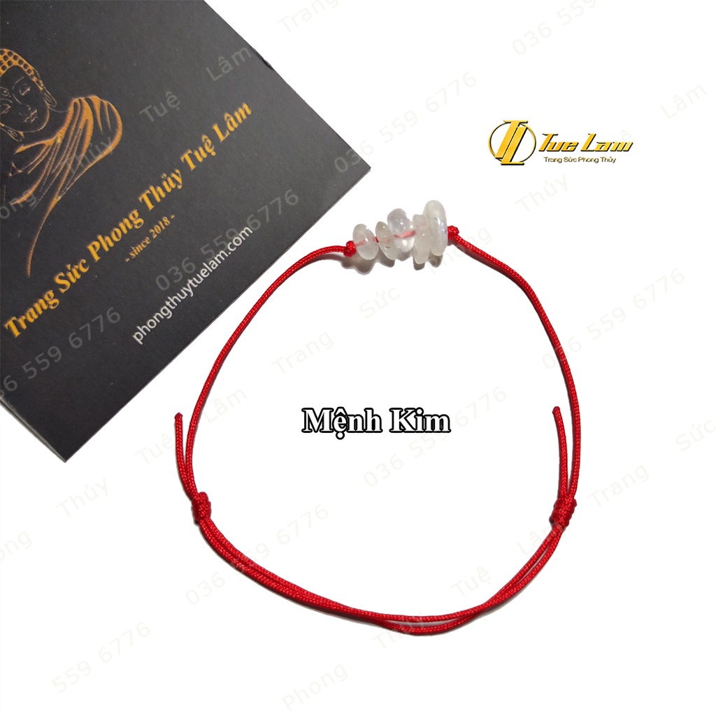 Vòng tay chỉ đỏ may mắn mix hạt nhiều màu hợp mệnh - Tuệ Lâm