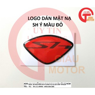 TEM LOGO SH MÀU ĐỎ DÁN MẶT NẠ XE HONDA SH CÁC ĐỜI , CHỐNG NƯỚC, BONG TRÓC