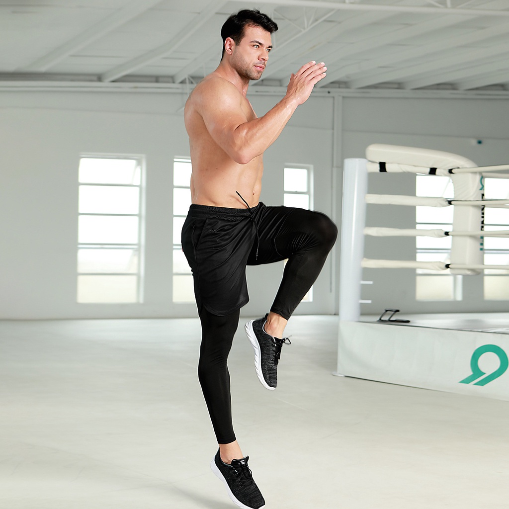 Quần Short Legging 2 Trong 1 Tập Thể Hình / Chạy Bộ Thời Trang Cho Nam