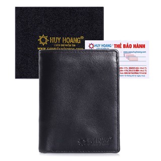 Ví nam da bò kiểu đứng màu đen hf2108