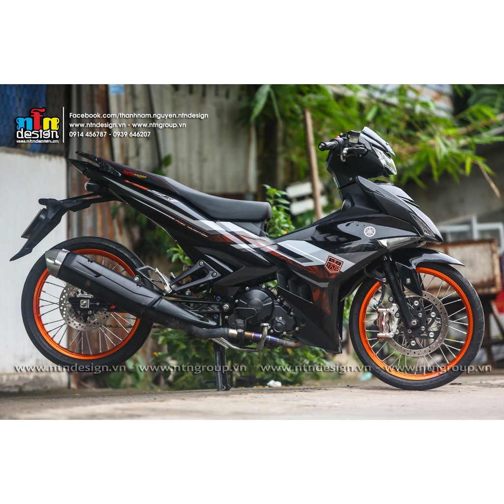 Tem Dán Xe Exciter 150  Mẫu  Y15 ZR 2022 Cam Đen Cực Đẹp, Hàng 3 Lớp Chất Lượng Cao Không Bay Màu .Team Decal