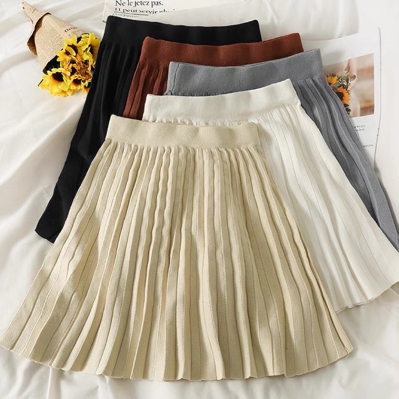 Miko skirt - Chân váy len 3 màu be,trắng, đen