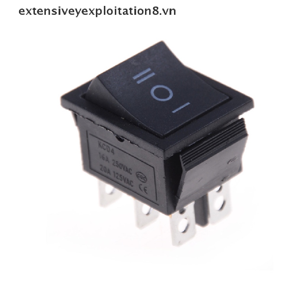 1 Công Tắc ON / OFF 6 PIN 16A / 250VAC 20A / 125VAC Màu Đen KCD4 1 Công Tắc ON / OFF 6 Chấu 16A / 250VAC 20A / 125VAC Màu Đen KCD4 1 Cái Đen DPDT