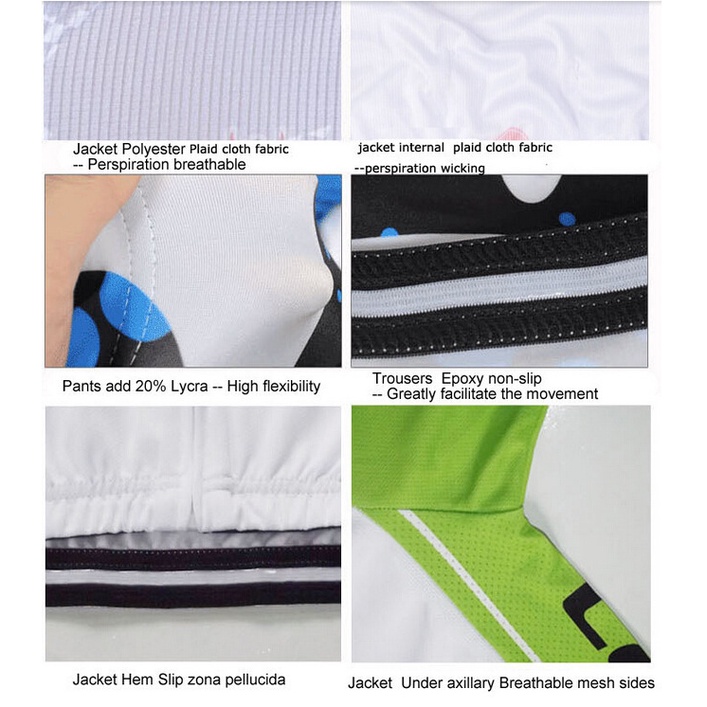 Bộ đồ thể thao chạy xe đạp/ mô tô tay ngắn màu trắng/ đen thời trang cho nam