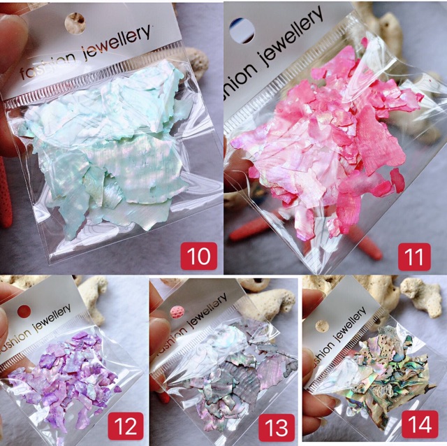 Xà cừ vân gỗ siêu mỏng trang trí nail 14 màu