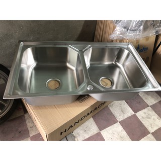COMBO CHẬU RỬA CHÉN INOX 100%, 2 HỘC 90*50 BỘ XẢ + VÒI RỬA CHÉN INOX 304+ DÂY CẤP NƯỚC NHỰA