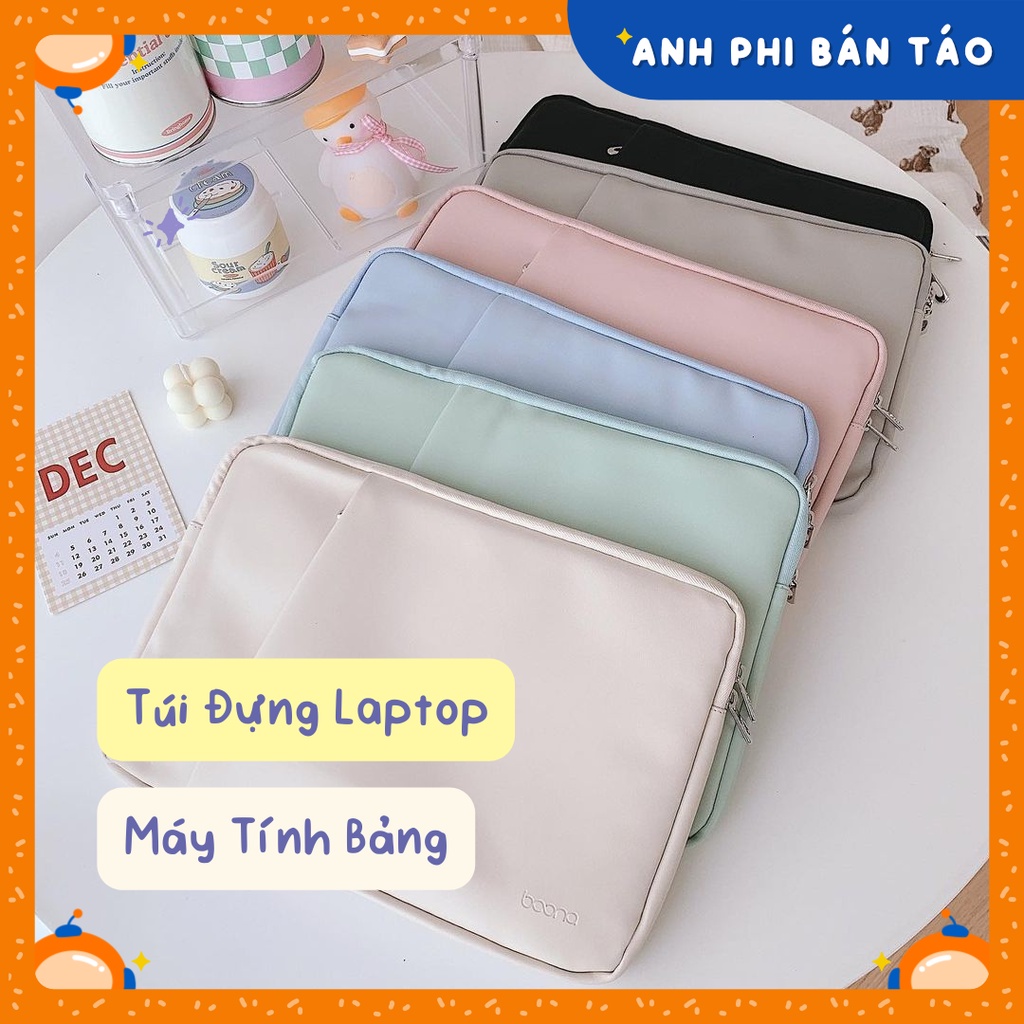 Túi Chống Sốc Laptop Da PU Cao Cấp Chống Nước 13.3 inch Trơn Pastel